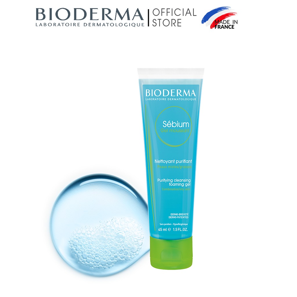 Ảnh Gel rửa mặt tạo bọt, không chứa xà phòng Bioderma Sebium Gel Moussant - 45ml 2