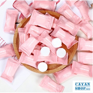 Combo 100 Viên Khăn Giấy Nén Cotton Dạng Viên Kẹo Nhỏ Gọn Mang Theo Du Lịch Sử Dụng Mọi Lúc Cần