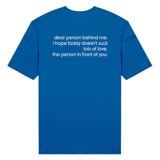 Áo thun unisex áo thun nam nữ cotton 100% in chữ sau lưng Dear person behind me