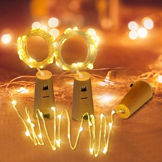 Vòng Hoa Pin Chai Rượu Có Nút Chặn 2M 20 LED Dây Đồng Nhiều Màu Sắc Cổ Tích Đèn Cho Tiệc Cưới Quà Tặng Giáng Sinh Trang Trí