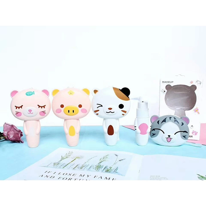 QS8 Quạt sạc mini quạt usb kèm bộ gương lược quạt mèo quạt lợn quạt gấu quạt chó - TV610