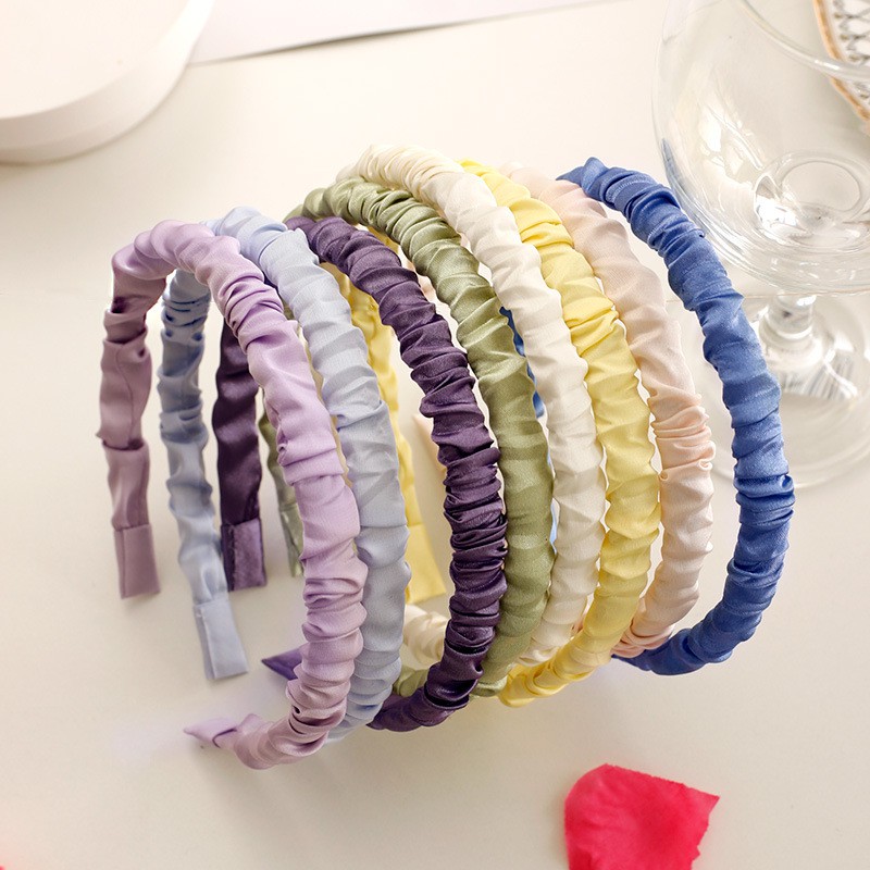 Bờm Tóc,Băng Đô Nhún Nhiều Màu Vải Lụa Xinh Xắn Dễ Thương Phụ Kiện Tóc Nữ Và Bé Gái Empoli