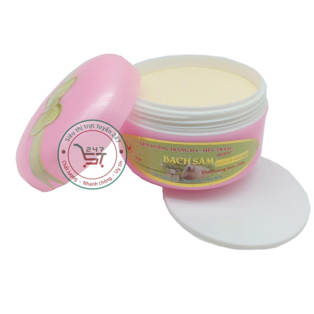 Kem body Trắng da toàn thân Giữ ẩm Phục hồi da Se khít lỗ chân lông Bạch Sâm K27 250g (Hồng)