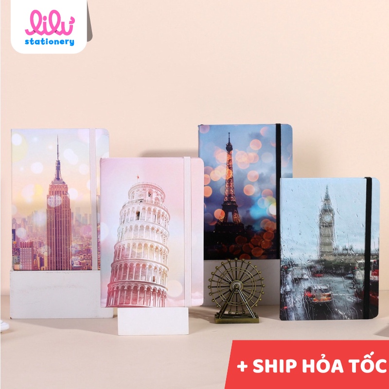 Sổ tay ghi chép vintage A6 MIKIREI bìa cứng kẻ ngang 288 trang phục vụ ghi chép, làm quà tặng trang nhã