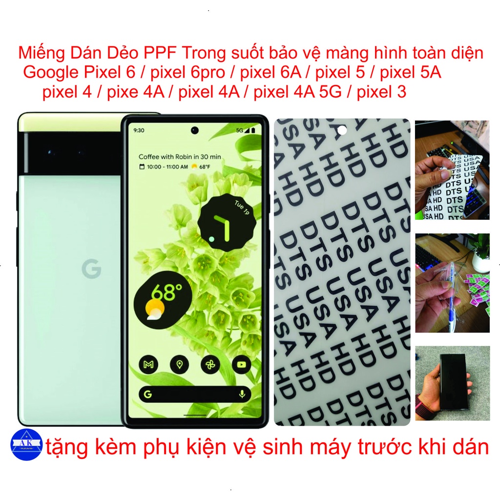 Dán Dẻo PPF mặt trước Google Pixel 6 / Pixel 6A / Pixel 6pro / Pixel 5 ...