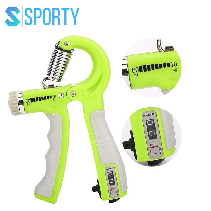 Ảnh Bóp tập cơ tay YGW26 đếm số có hộp, điều chỉnh kháng cự (10-60kg) tích hợp lò xo thép không rỉ 4