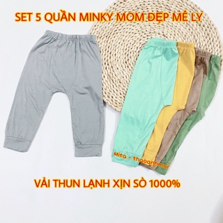 [SET 5 CHIẾC]Quần dài đáp đũng minky mom, đồ sơ sinh cho bé SIÊU MỀM MƯỚT, thấm hút mồ hôi tốt - Thời trang trẻ em