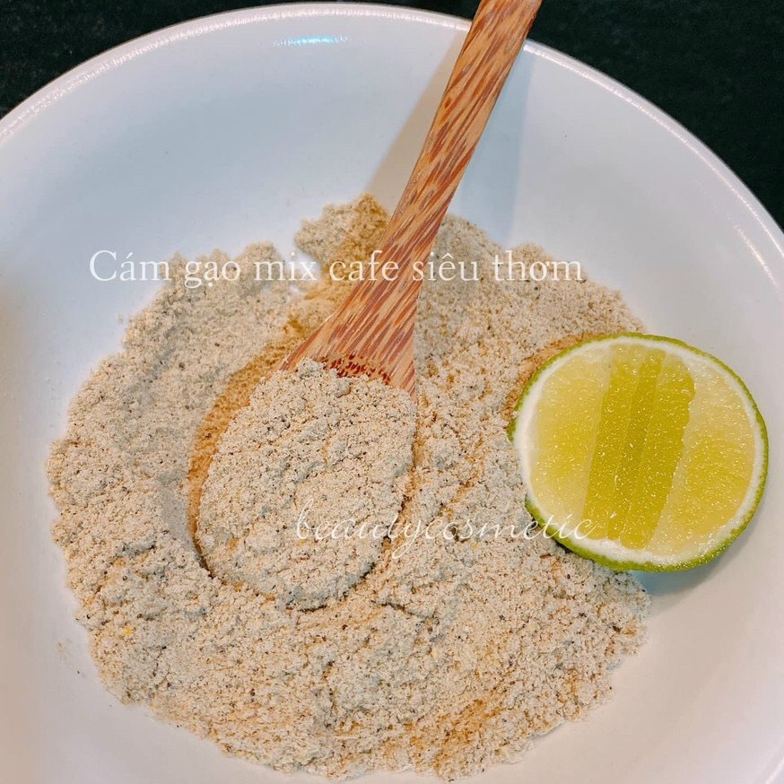 100g Cám gạo sữa thảo mộc mix cafe loại 1 -  Hạt mịn cho mặt và body - Nguyên chất 100%, không chất bảo quản