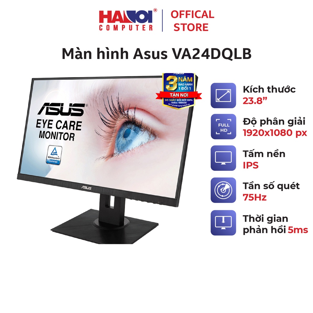 Màn hình Asus VA24DQLB (23.8inch/FHD/IPS/75Hz/250nits/HDMI+DP+DSub ...