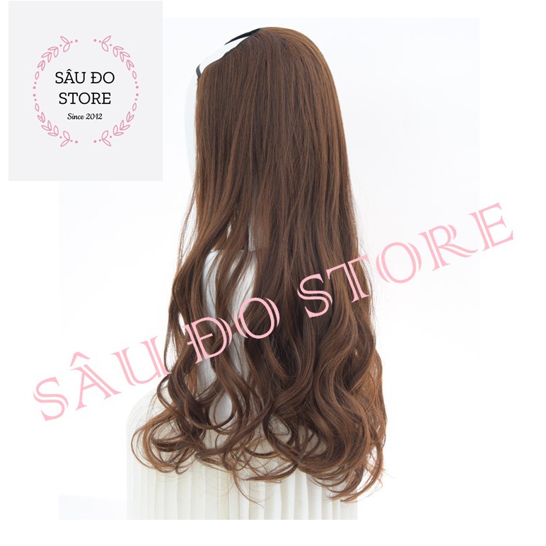 [MẪU MỚI] KẸP TÓC GIẢ 3/4 U XOĂN ĐUÔI MÀU NÂU SOCOLA DÀI 55-60CM LOẠI 1