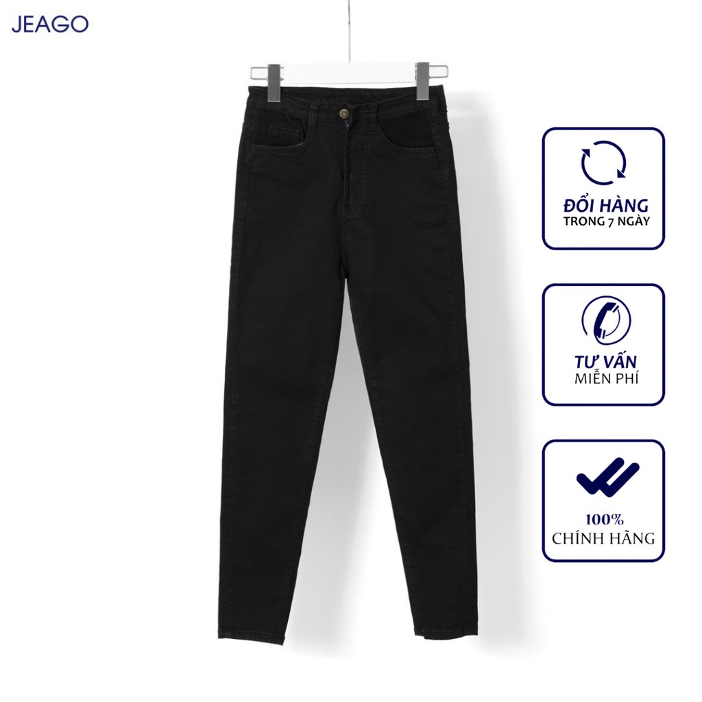 Quần jean nữ màu đen ôm, tôn dáng JEAGO M509