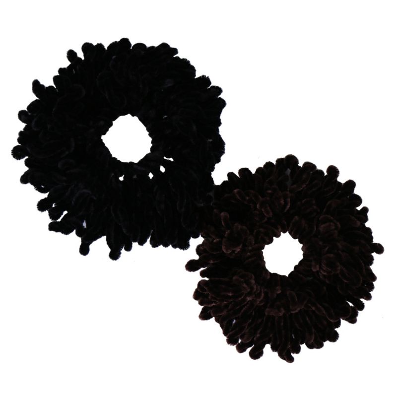 Dasbsug 1 Phụ Nữ Hồi Giáo Lông Tơ Nhung Hijab Scrunchies Màu Trơn Tròn Tóc Lớn