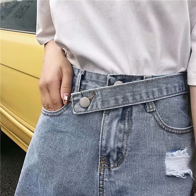 Ảnh Quần short denim Daduhey ống rộng lưng cao thời trang mùa hè 2020 dành cho nữ 1