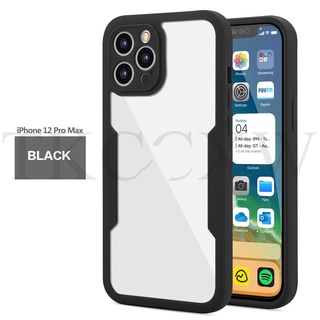 Ốp điện thoại acrylic mềm mỏng 2 mặt bảo vệ 360 độ thích hợp cho iPhone 7 8 plus xs max xr x 11 pro max