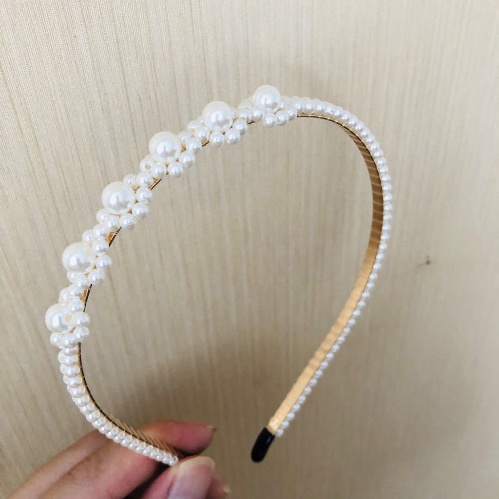 Cài tóc bờm ngọc trai nhân tạo phong cách Hàn Quốc