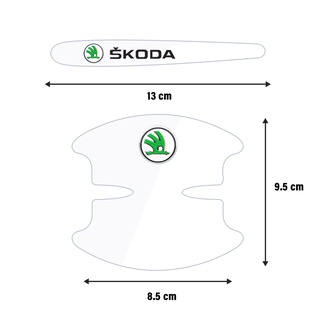 Set 8 Phim Dán Trong Suốt Bảo Vệ Tay Cầm Cho Xe Ô Tô Skoda Octavia A5 A7 Superb Fabia 2 3 1 Rapid Yeti Citigo Kodiaq Roomster