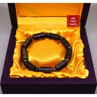 Hộp Gỗ Đỏ Đựng Trang Sức Vòng Tay Lót Lụa Vàng Cao Cấp 11x11x5cm - Mộc Trầm Hương MTH
