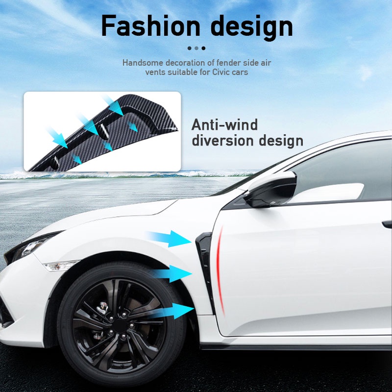 SEAMETAL 2 Nắp thông gió gắn cản chắn bùn cho ô tô Honda Civic thế hệ 10 2021 2020 2019 2018 2017
