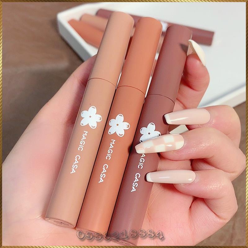 Bộ 3 cây son kem lì Magic Casa Kapok Mousse Lip Glaze Set G4932