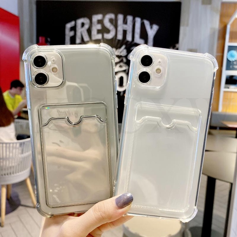 Ốp Điện Thoại Mềm Trong Suốt Có Ngăn Đựng Thẻ Cho Huawei Mate 40 30 P50 P40 P30 Pro Nova 6 5 7 8 Pro