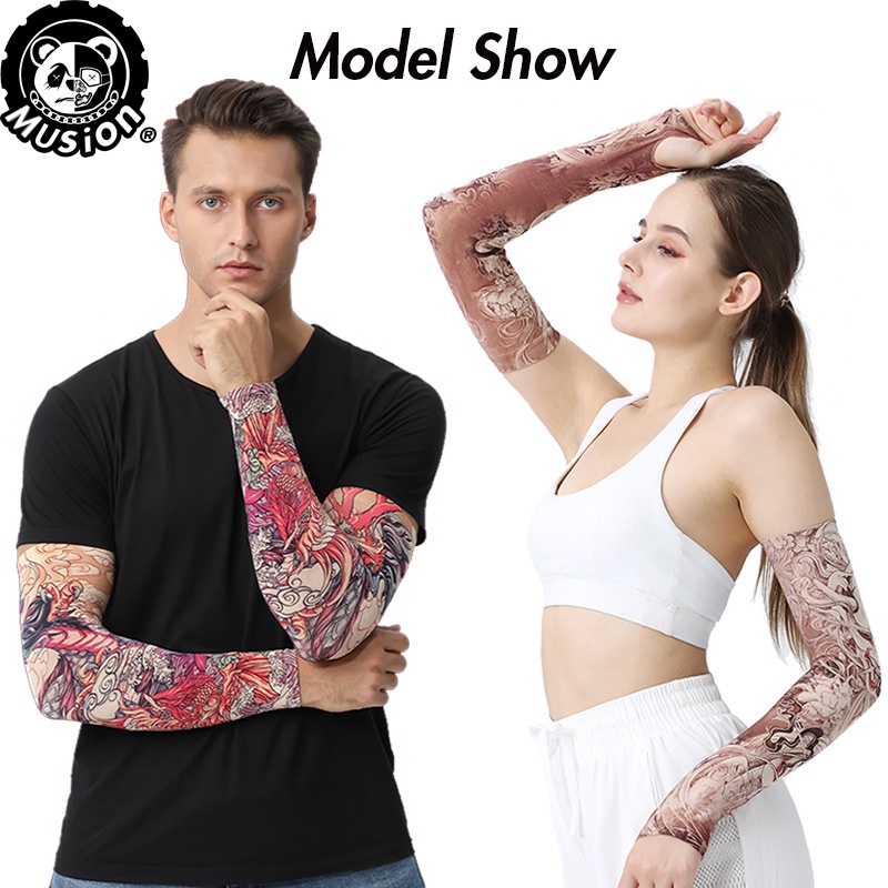 Bao cánh tay hình xăm Musion không đường may chống tia UV/ bụi bẩn tiện dụng cho nam và nữ