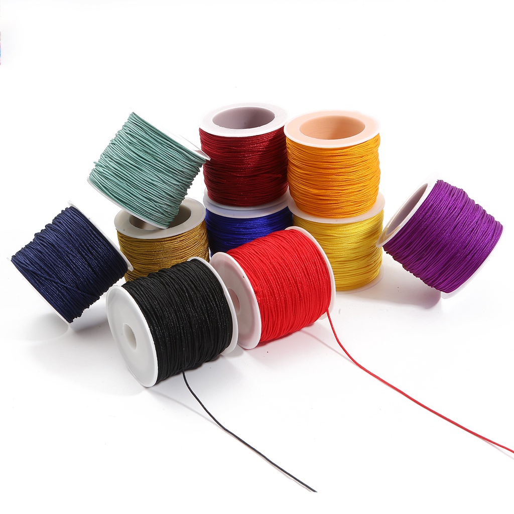 Ảnh （Không co giãn ）BEADIA Cuộn Dây Nylon Dùng Làm Đồ Trang Sức Thủ Công Tiện Lợi 50m 0.8mm 4