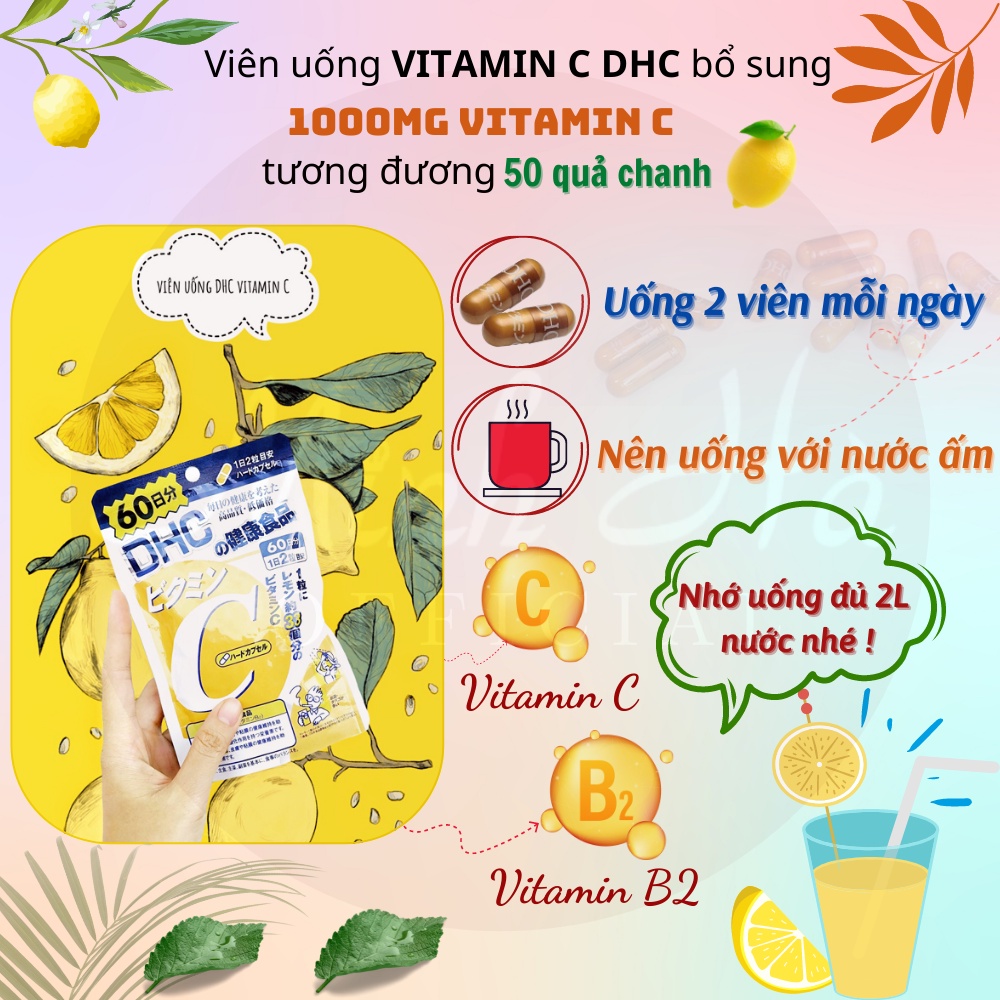 Ảnh Viên uống Vitamin C DHC Nhật Bản gói 60 viên / 180 viên hỗ trợ sáng da, giảm vết thâm và tăng cường sức đề kháng 3