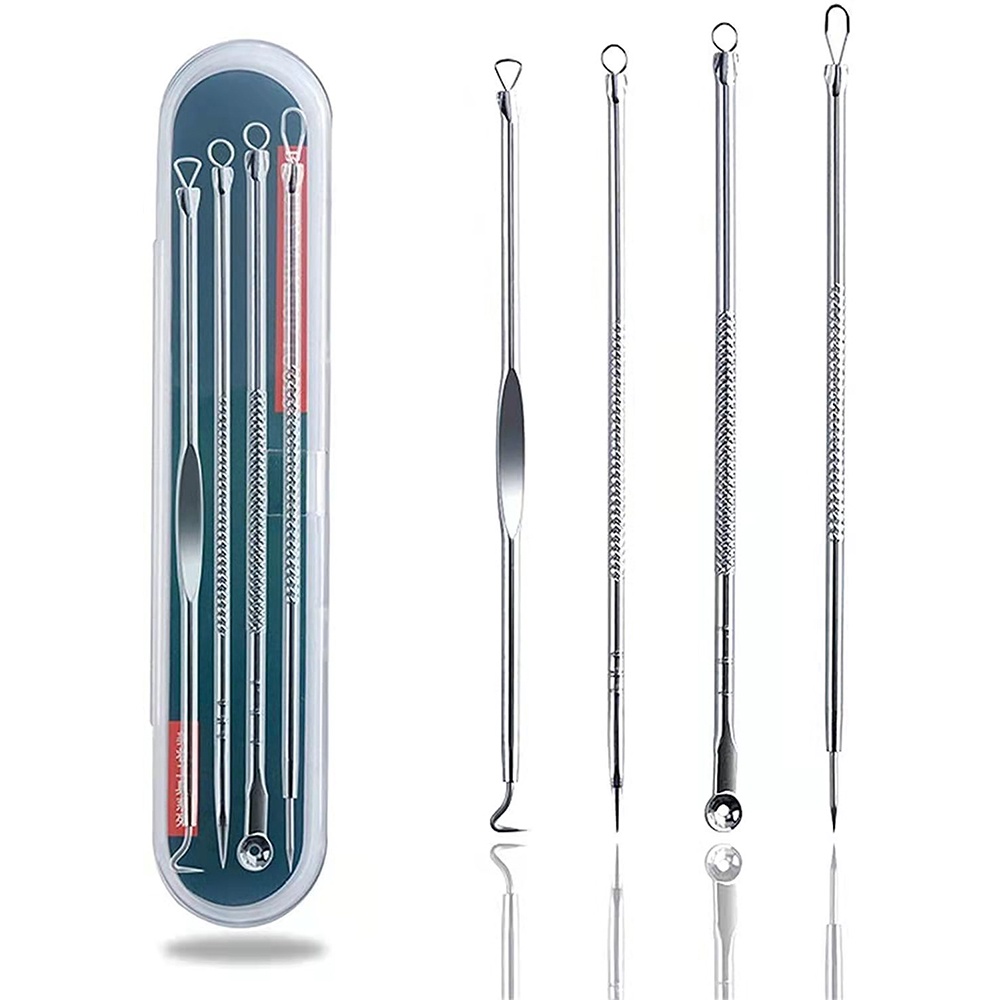 Set 4 Dụng Cụ Loại Bỏ Mụn Đầu Đen Chăm Sóc Da Mặt Tiện Dụng