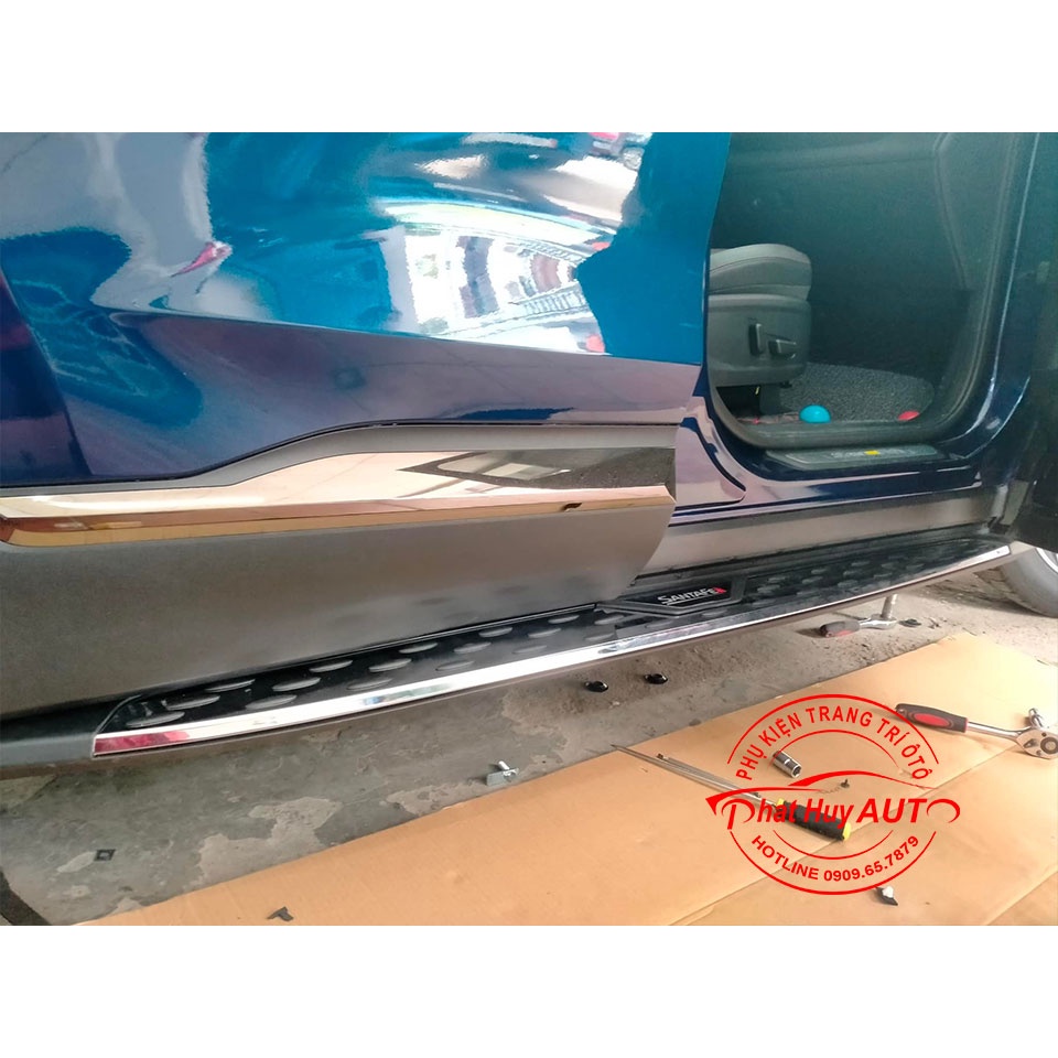 Bậc lên xuống xe Hyundai Santafe 2019 - 2026, Mẫu Chấm Bi cao cấp, bền bỉ chắc chắn