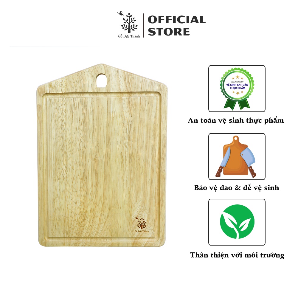 Thớt gỗ hình ngôi nhà - Gỗ Đức Thành - 02015 - Đạt chứng nhận vệ sinh an toàn thực phẩm
