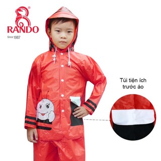 Áo Mưa Bộ Ong Mật Cho Trẻ Em, RANDO Chính Hãng, Nhựa Cao Cấp, Quần Áo Đi Mưa Bé Trai, Bé Gái