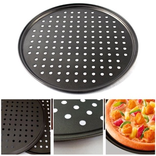 Khay nướng bánh pizza thép carbon chống dính có lỗ 9/ 10/ 11/ 12 inch tiện lợi dành cho nhà bếp