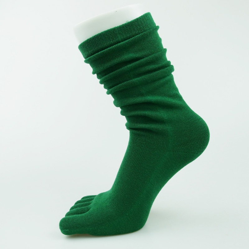 FL Nữ Xuân Thu Năm Ngón Tay Ống Dài Tất Màu Mềm Mại Thường Ngày Thoáng Khí Ngón Chân Tách Yoga Cotton Hosi