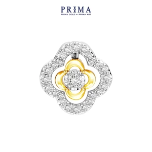 PRIMA Mặt dây chuyển  18K - Đính Kim cương - BST Impression - Cỏ bốn lá - 105P1090