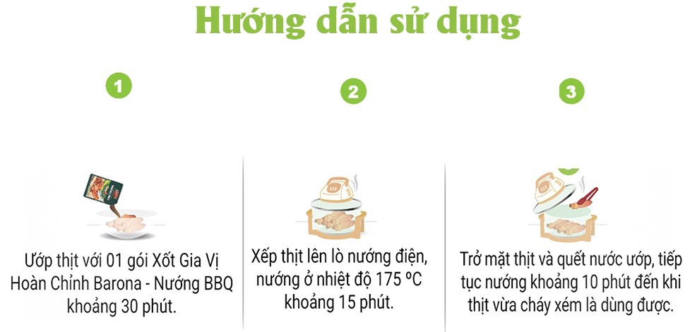 Mô tả Combo 3 gói Gia Vị Nướng BBQ Barona 80g ướp ngon chuẩn vị không cần nêm nếm - 4