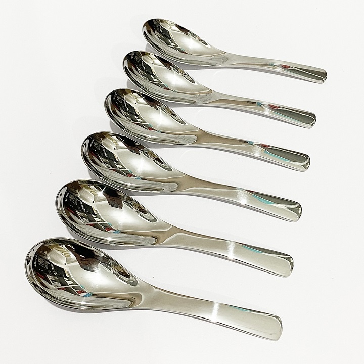 Muỗng inox thìa phở Stainless Steel sâu lòng cán dày sáng bóng | Shopee ...