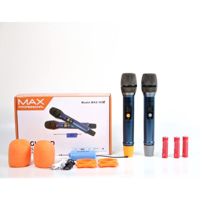 Micro kim loại không dây cao cấp Max 56 (Bộ 2 micro) cao cấp | Shopee ...