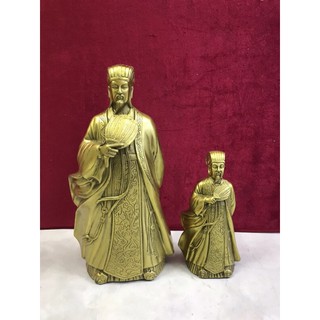 Tượng Khổng Minh Gia Cát Lượng cao 26cm bằng đồng vật phẩm phong thuỷ trưng bày trang trí bàn làm việc