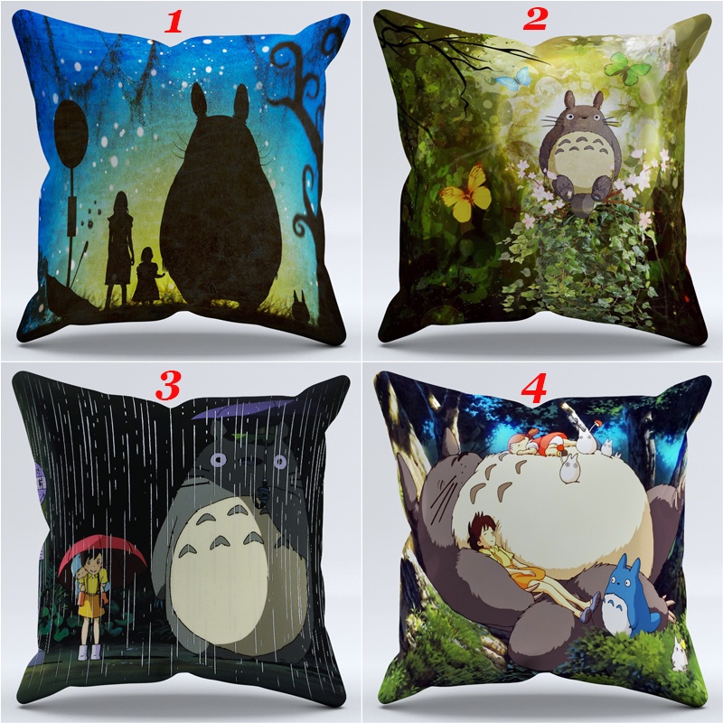 Vỏ Gối Vuông In Hình Totoro Độc Đáo Chất Lượng Cao