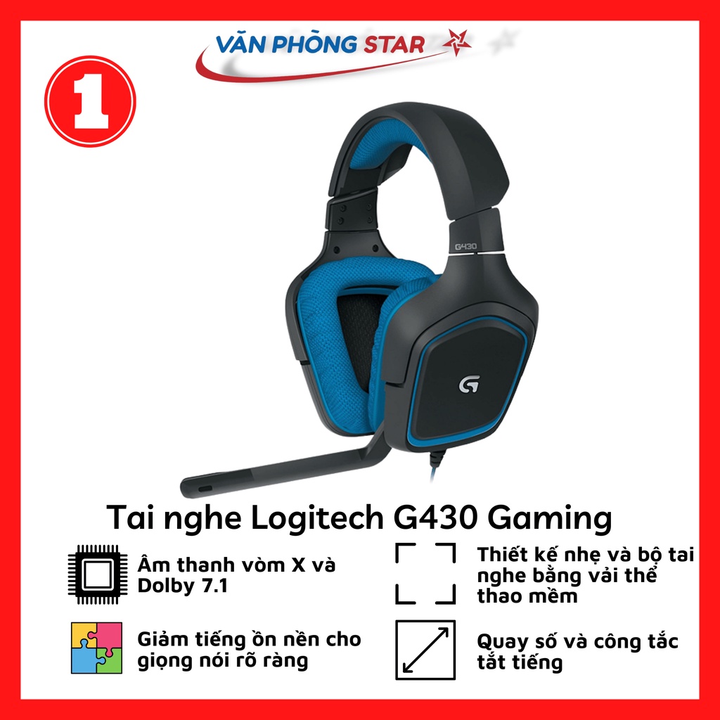 Tai nghe Logitech G430 Gaming chính hãng | Shopee Việt Nam