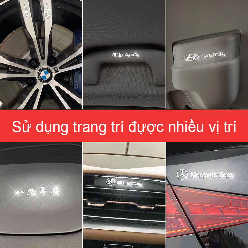 [HOT] Tem chìm logo 9D theo hãng xe cao cấp, decal niken mạ bạc trang trí ô tô tinh tế bền đẹp, stick miếng dán oto