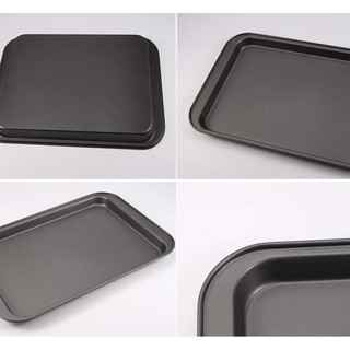 Carbon Steel Rectangle Plate Tray Non Stick Pizza Pan Cake Mold Baking Bakeware