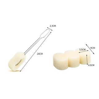 POCKETN Chai Cốc Vệ Sinh Nhà Bếp Inox Có Thể Thay Thế Bọt Biển Tay Cầm Dài Cốc Thủy Tinh Sạch Sẽ