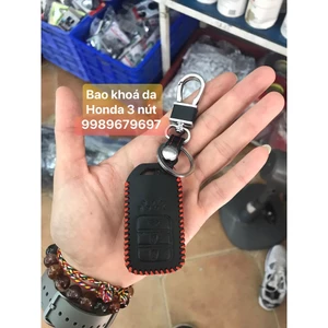 BAO DA CHÌA KHOÁ HONDA CRV, CIVIC 3 NÚ, DA ĐEN CHỈ ĐỎ SIÊU ĐẸP
