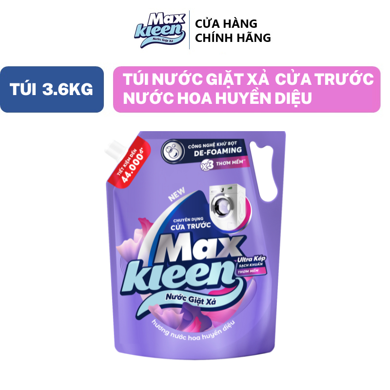 Ảnh Túi Nước Giặt Xả MaxKleen chuyên dụng Cửa Trước 3.6kg Hương Nước hoa huyền diệu/Dấu ấn ngọt ngào 2
