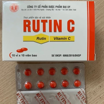Rutin C hộp bổ sung Vitamin C và rutin giúp tăng tính bền mạch máu, giảm chảy máu chân răng (hộp 100v) - Chika