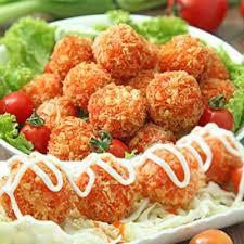 HẢI SẢN SỐT MAYONNAISE CỐM ĐỎ KHAY 440g 40 Viên