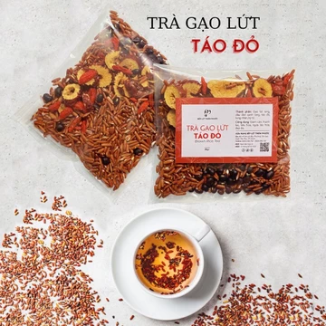 Trà Gạo Lứt Táo Đỏ Giảm Cân Thanh Lọc Cơ Thể Gói 40G - Trà Gạo Lứt Rang 5 Vị Thảo Mộc