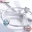 Hạt Phụ Kiện Bamoer SCC878 Bằng Bạc 925 Hình Hoa Tự Làm Trang Sức Vòng Tay