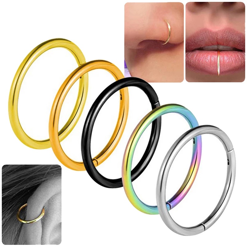 Khuyên Xỏ Mũi 6 / 8 / 10 / 12mm Bằng Thép Không Gỉ Nhiều Màu Sắc Thời Trang Dành Cho Nữ